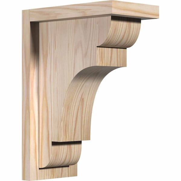 Ekena Millwork New Brighton Smooth Corbel w/Backplate, Douglas Fir, 5 1/2"W x 10"D x 14"H COR06X10X14NEB01SDF - main